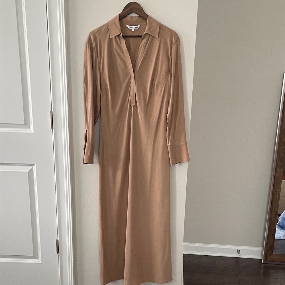 Veronica Beard Tan Long Sleeve Dress